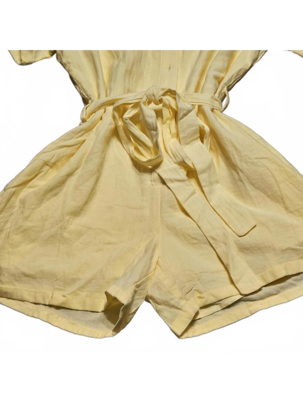 Pink Lily CRAVING SUNSHINE YELLOW BUTTON UP ROMPER XS - Picture 2 of 5